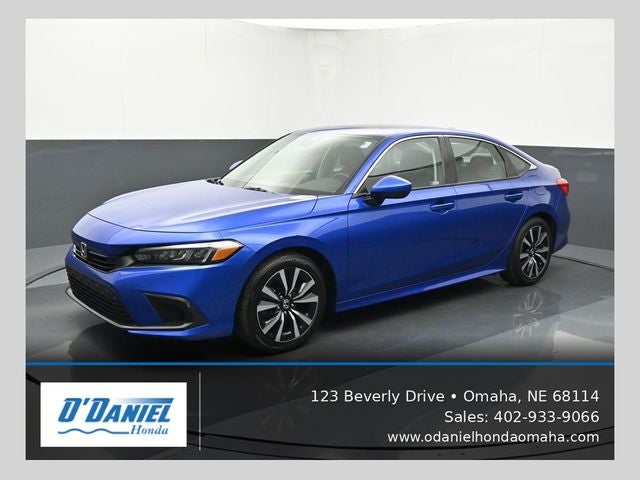 2024 Honda Civic EX in Blue — front three-quarter view
