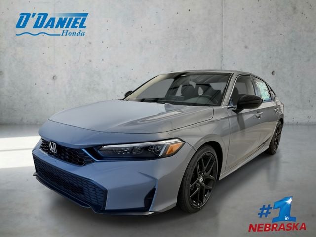2026 Honda Civic Sport in Crystal Black Pearl — front three-quarter view
