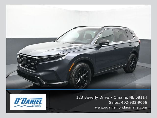 2024 Honda CR-V Hybrid Sport in Gray — front three-quarter view