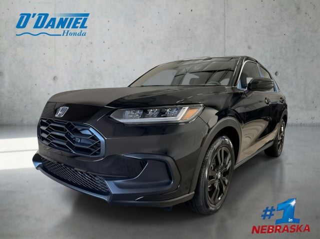 2027 Honda HR-V Sport in Crystal Black Pearl — front three-quarter view
