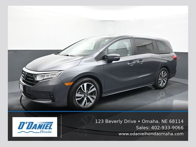 2023 Honda Odyssey Touring in Gray — front three-quarter view