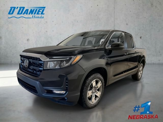 2026 Honda Ridgeline RTL in Crystal Black Pearl — front three-quarter view