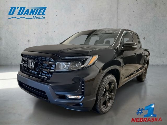 2026 Honda Ridgeline Black Edition in Crystal Black Pearl — front three-quarter view