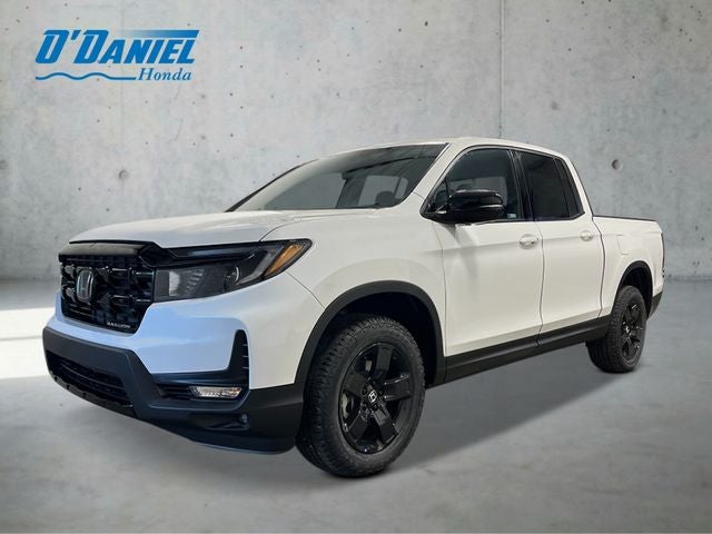 2026 Honda Ridgeline Black Edition in Platinum White Pearl — front three-quarter view