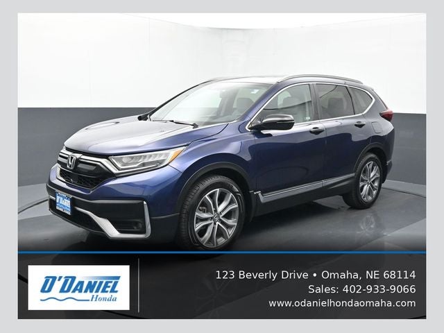 2020 Honda CR-V Touring in Blue — front three-quarter view